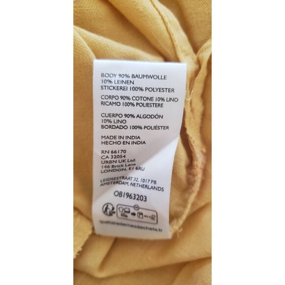 NEW FREE PEOPLE EMORY  WARM YELLOW FLOWER EMBROIDERED MIDI DRESS SZ SMALL - Picture 12 of 12